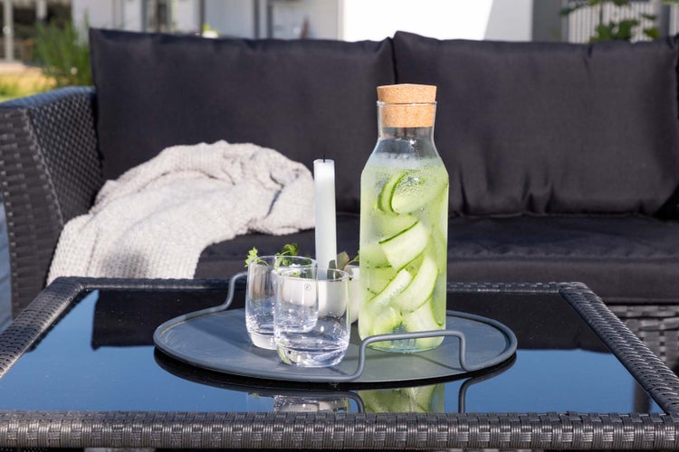Haiti Lounge-Set 4 Teile schwarz. 70 X 70 X 44 cm