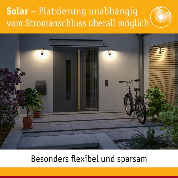 Set Solar LED Hausnummernleuchte inkl. wechselbarer Akku Nummer 15 3000K 2x6lm 2x0,2W Schwarz