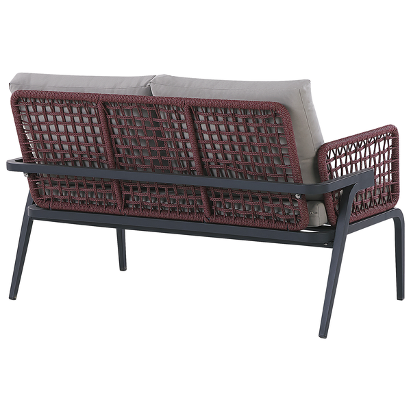 Lounge Set mit Tisch 4-Sitzer SCIACCA Metall Grau
