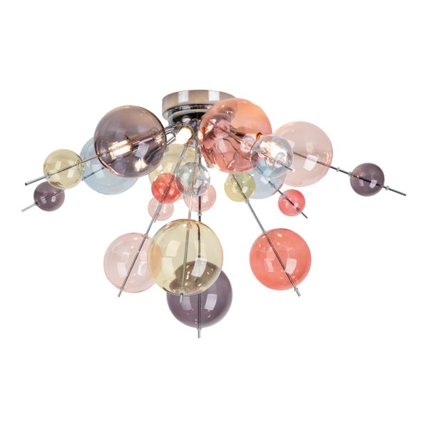 Deckenleuchte mit Glasschirmen in Kugelform