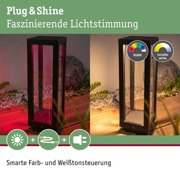 Lieferumfang eines 750 cm LED Streifen Sets mit Fernbedienung, Netzteil, 24 Watt Leistung und 5 Jahren Garantie.