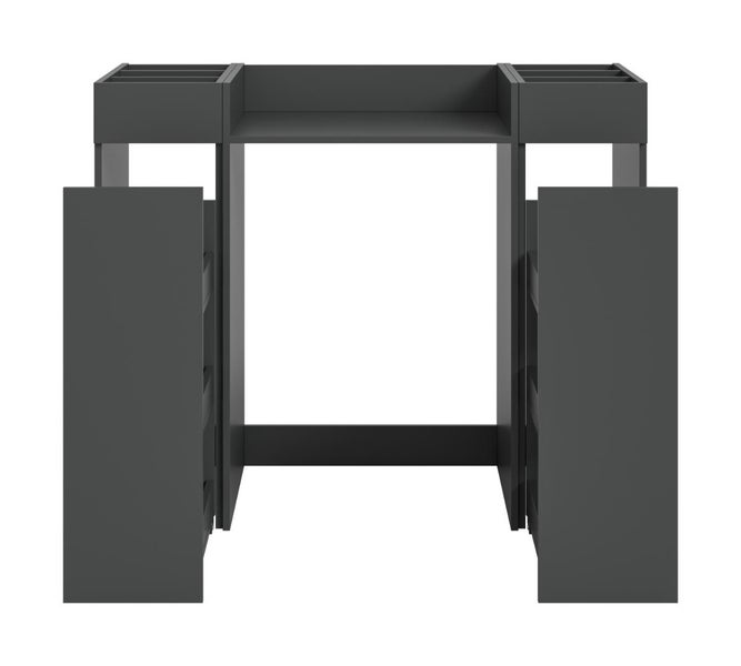 Moderner Waschtischunterschrank mit zwei seitlichen Auszügen und Ablageflächen in funktionalem Design