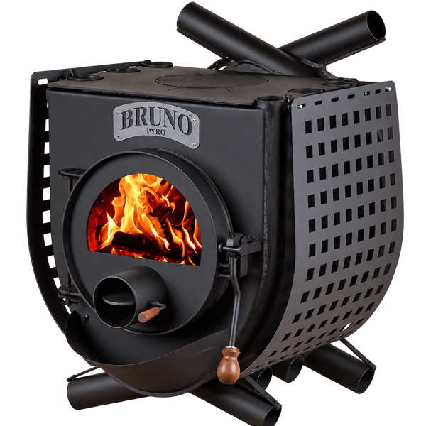 Bruno Pyro Warmluftofen mit Sichtfenster und Holzgriff
