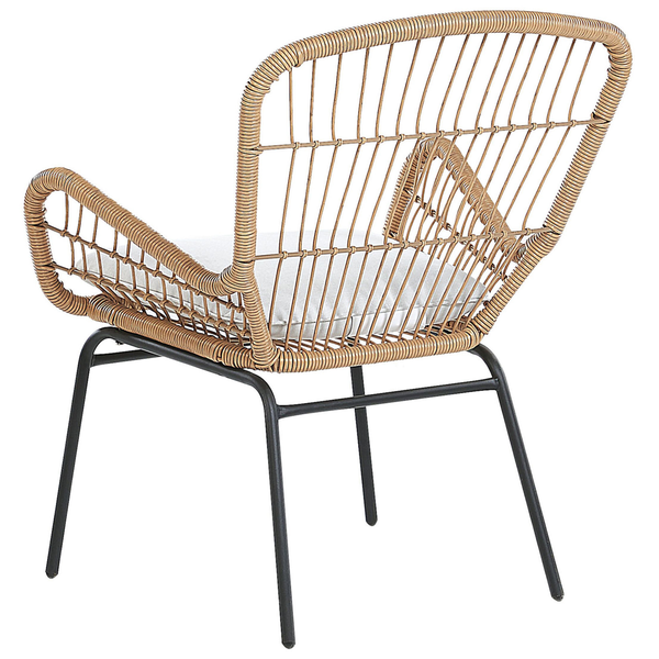 Bistro Set inkl. Kissen LABICO Polyrattan Hellbraun