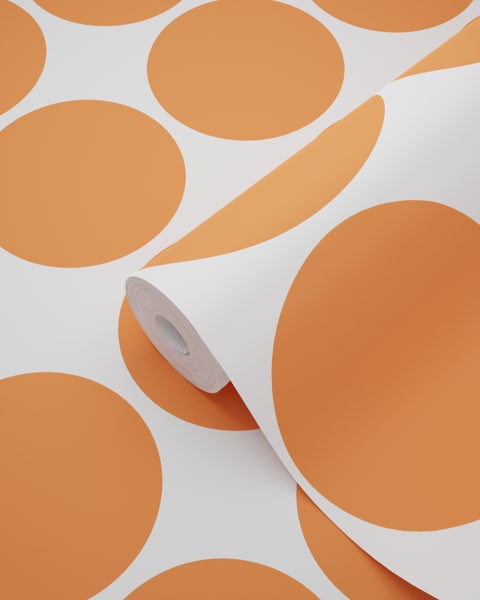 ESTAhome Tapete große Kugeln Orange - 50 x 900 cm - 131558