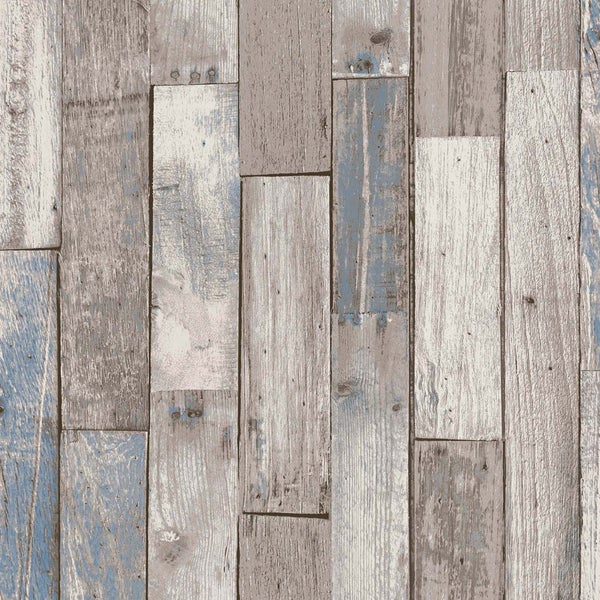 Next Vliestapete | Distressed Wood Plank - Blau - 10mx52cm