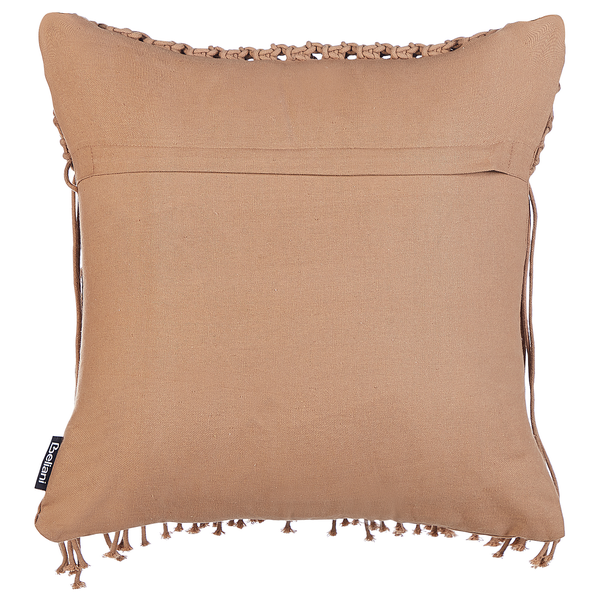 Dekokissen 2er Set BAMIAN Baumwolle 45 x 45 cm Hellbraun Geometrisches Muster