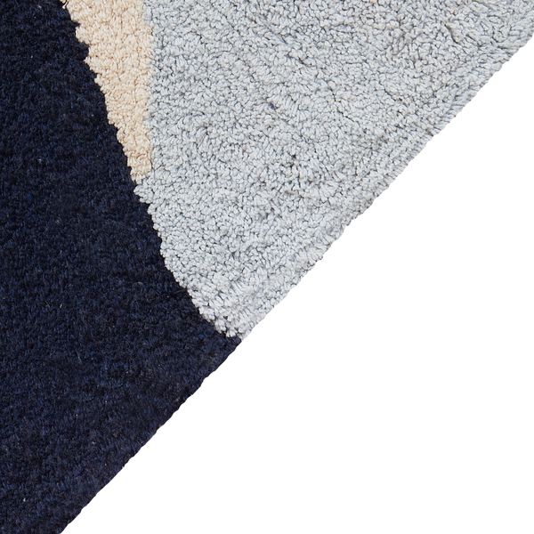 Teppich XINALI Blau 140 x 200 cm Baumwolle