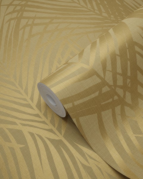 Origin Wallcoverings Tapete Palmblätter Ockergelb - 53 cm x 10.05 m - 347807