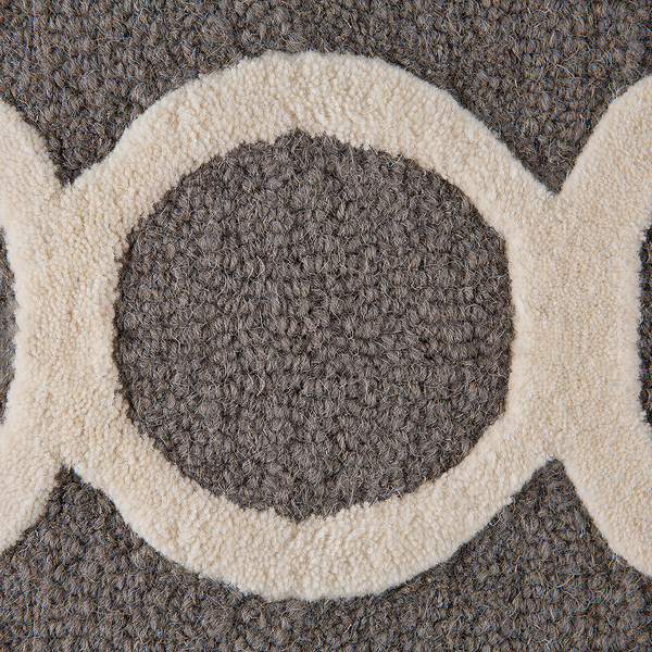 Detailansicht eines Teppichs mit geometrischem Muster