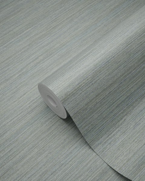 Origin Wallcoverings Tapete Gewebeoptik Seladongrün - 0,53 x 10,05 m - 347654