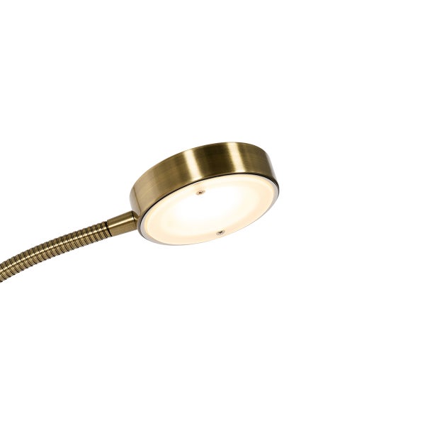 Bronzene Stehleuchte inkl. LED und Dimmer mit Leselampe - Kelso