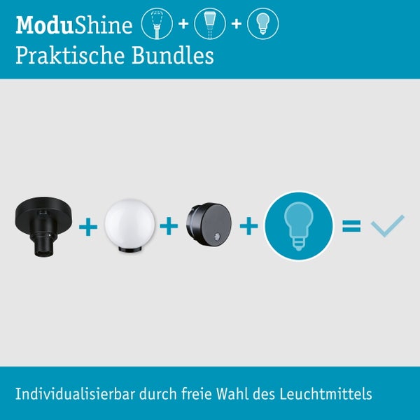 ModuShine Leuchtenserie zur individuellen Gestaltung mit verschiedenen Steh- und Wandleuchten für den Innen- und Außenbereich