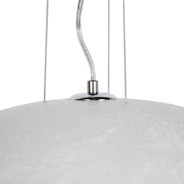 Moderne Hängelampe Weiß mit Silber 70cm - Magna