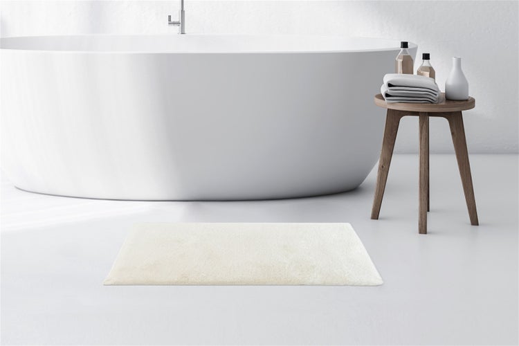 Kurzflor Teppich Oasisia Weiß 22 mm Uni 50 x 90 cm