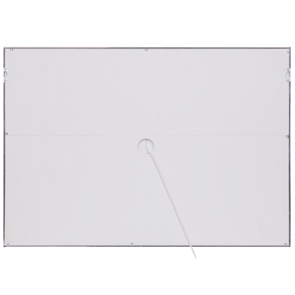 Rückansicht eines rechteckigen Spiegels mit Aufhängungen