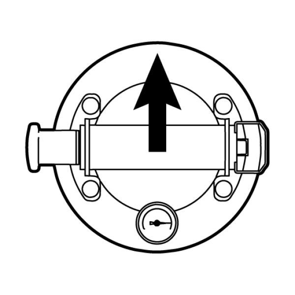 Saugheber mit Manometer und Pfeil für die Zugrichtung