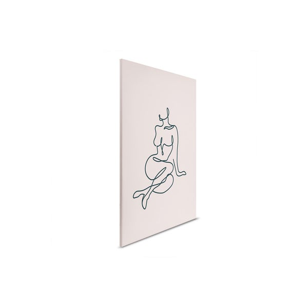 Dekoratives Wandbild mit weiblicher Konturzeichnung