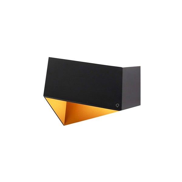 Design Wandleuchte Schwarz mit Goldener Innenseite - Fold