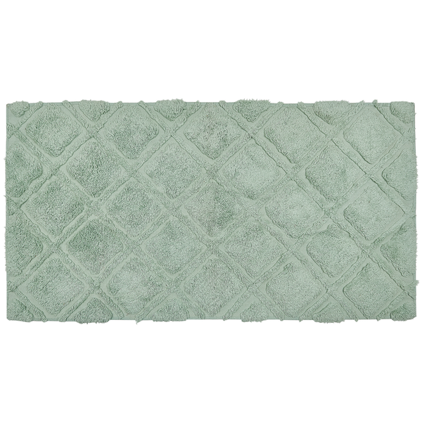 Teppich Baumwolle hellgrün 80 x 150 cm geometrisches Muster Kurzflor HATAY