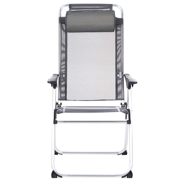 Gartensessel mit verstellbarer Rückenlehne und Kopfkissen