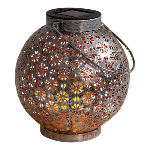 LED Deko-Solarleuchte L/B: 18cm silber
