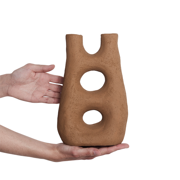 Blumenvase UARU Steinzeug 27 cm Braun