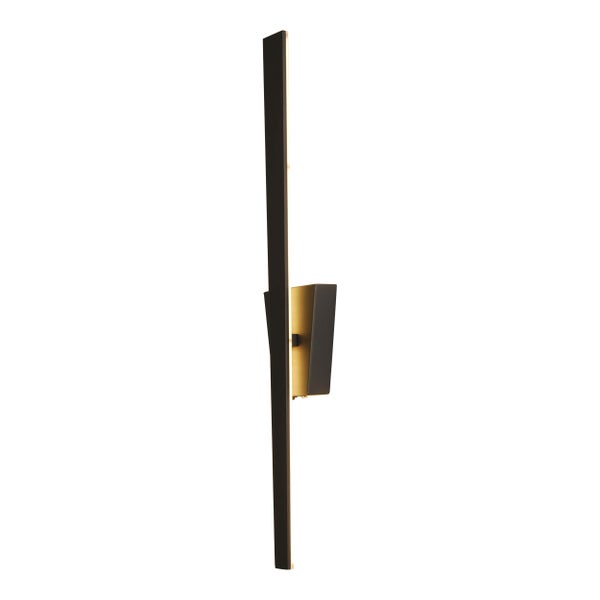 LED Wandleuchte TREVOR schwarz,  Wandlampe Metall und Kunststoff in Schwarz,, mit fest verbauten LEDs, Wandbeleuchtung innen 62 x 10 x 4,5 cm