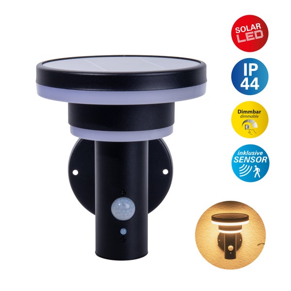 Solar LED Wandleuchte mit Dimmfunktion und Bewegungssensor