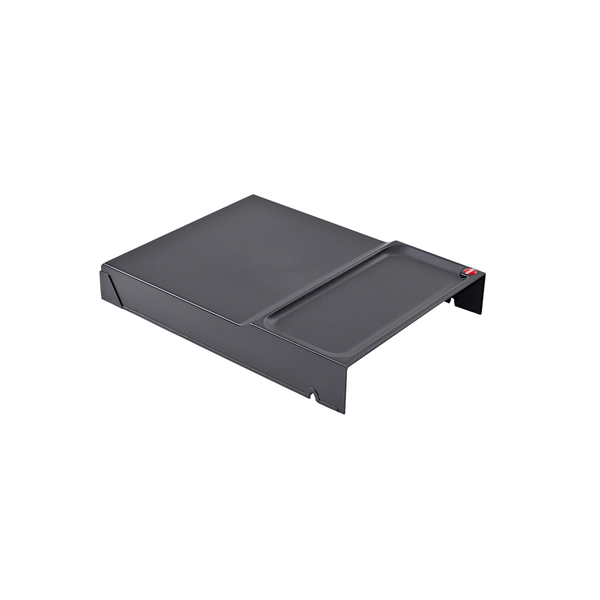 Hailo Ablageschale Multibox für Leitern aus schwarzem Kunststoff.