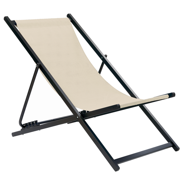 Klappbarer Liegestuhl LOCRI II Metall Beige