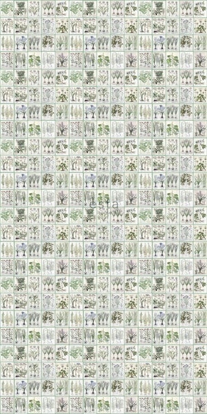ESTAhome XXL-Vliestapete Seiten aus botanischen Büchern Grün - 50 x 900 cm - 159229
