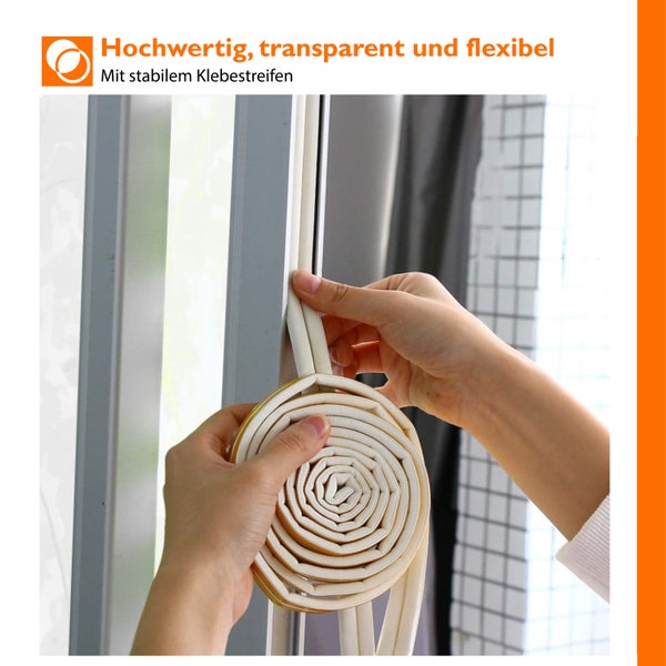 Simple Fix Zugband - Zugluftstopper für Türen - 24 Meter - D-Profil - Türdichtung - Zugstopper Haustür und Fenste - Tür Dichtungsband Selbstklebend und Isolierend - Weiß