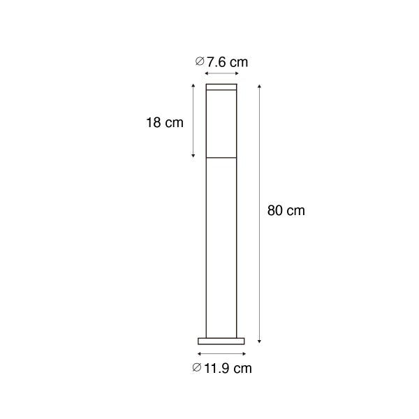 Außenlaterne rostbraun mit Opal 80 cm IP44 - Rox