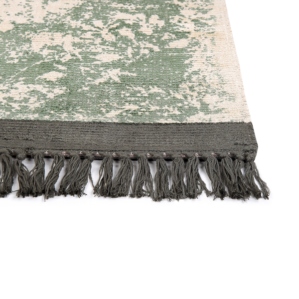 Teppich Viskose grün / beige 160 x 230 cm cm orientalisches Muster Kurzflor AKARSU