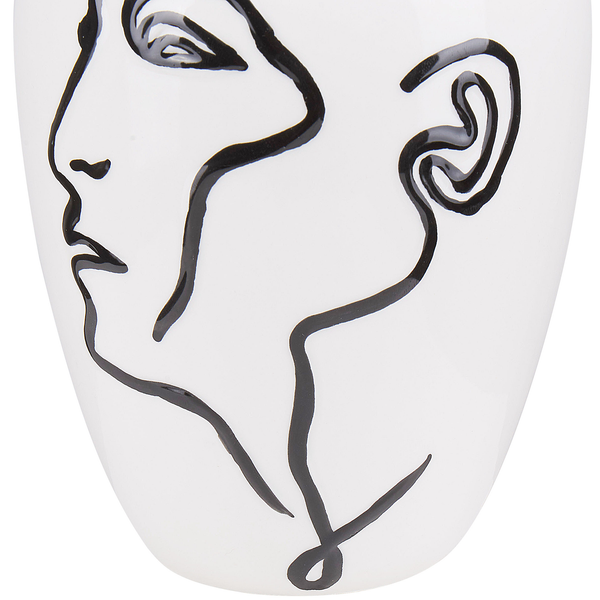 Blumenvase HELIKE Steinzeug 23 cm Weiß
