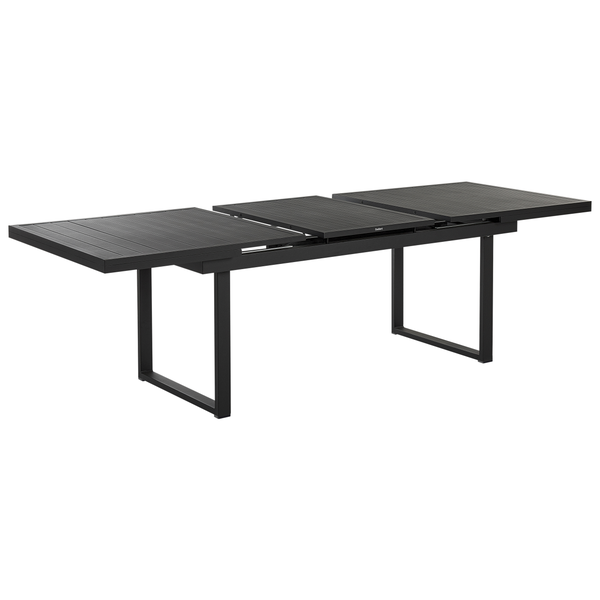 Ausziehbarer Gartentisch VALCANETTO 180/240 cm 90 cm Metall Schwarz