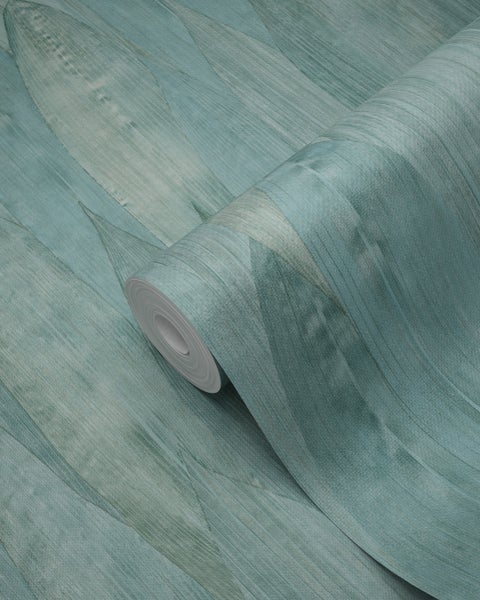 Origin Wallcoverings Tapete Blätter Lagunengrün - 53 cm x 10.05 m - 347369