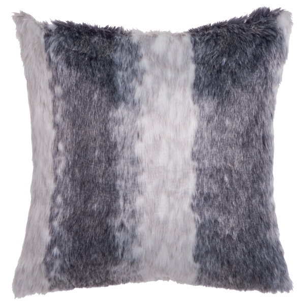 Dekokissen 2er Set HORDEUM Webpelz 45 x 45 cm Grau Streifenmuster