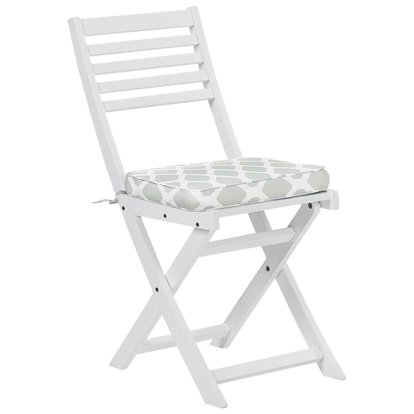Bistro Set inkl. Kissen klappbar FIJI Akazienholz Weiß