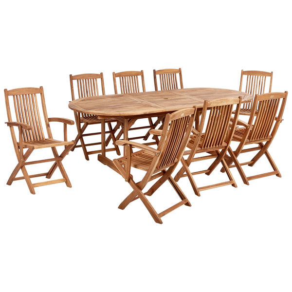 Gartenmöbel Set 8-Sitzer MAUI PREMIUM Akazienholz Hellbeige