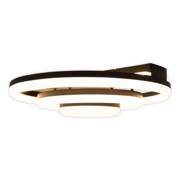 LED-CCT-Deckenleuchte CIRCULO aus schwarzem Metall und sandfarbenem Kunststoff Ø 60 cm