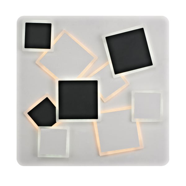 Quadratische LED-Deckenleuchte mit geometrischem Design