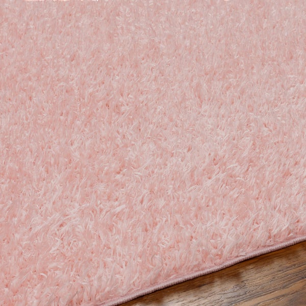 Hochfloriger Shaggy-Teppich Einfarbig Hellrosa 200x275 cm SOSO