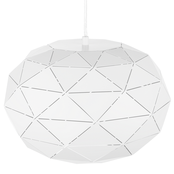 Weiße Pendelleuchte im geometrischen Design