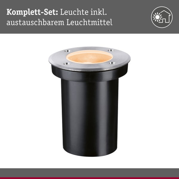 LED Bodeneinbauleuchte Floor insektenfreundlich IP65 zylindrisch 110 mm 2200K 4,3W 320lm 230V Edelstahl gebürstet Edelstahl, Kunststoff