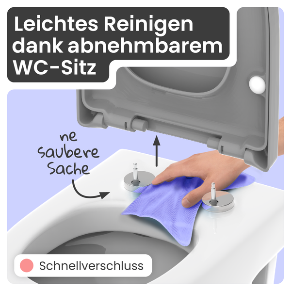 WC-Sitz mit abnehmbarer Funktion für einfache Reinigung