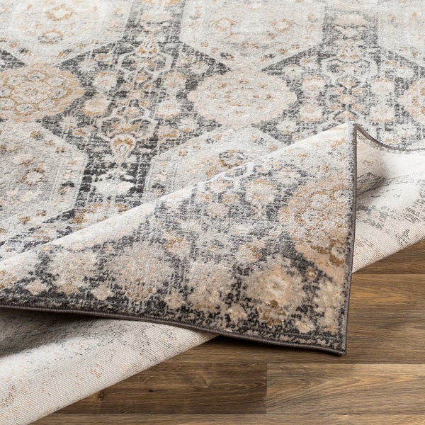 Vintage Orientalischer Teppich Schwarz/Beige 130x170 cm LOTUS