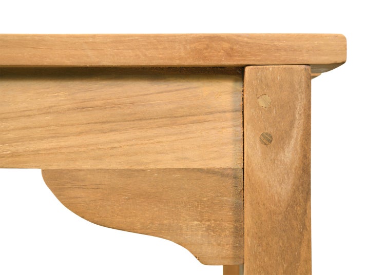 Teak Gartenbank ohne Lehnen Massivholz 120 cm wetterfest