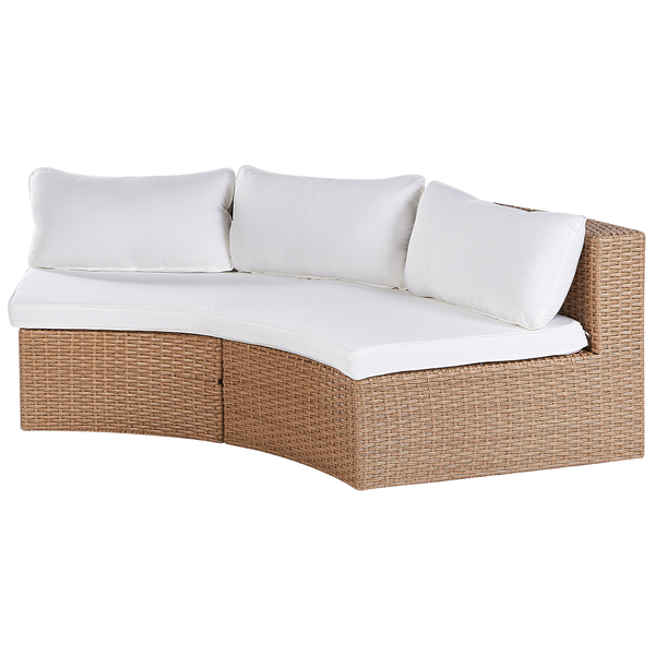 Lounge Set mit Tisch 9-Sitzer SEVERO Polyrattan Sandbeige